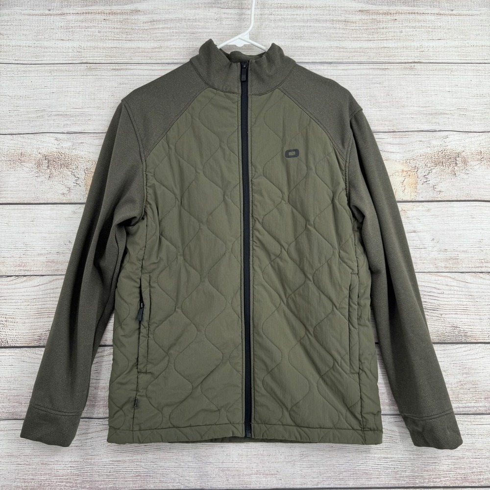 OGIO Alpha Jacket Men Medium Olive Green Quilted Hybrid Full Zip OF1801